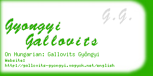 gyongyi gallovits business card