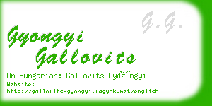 gyongyi gallovits business card